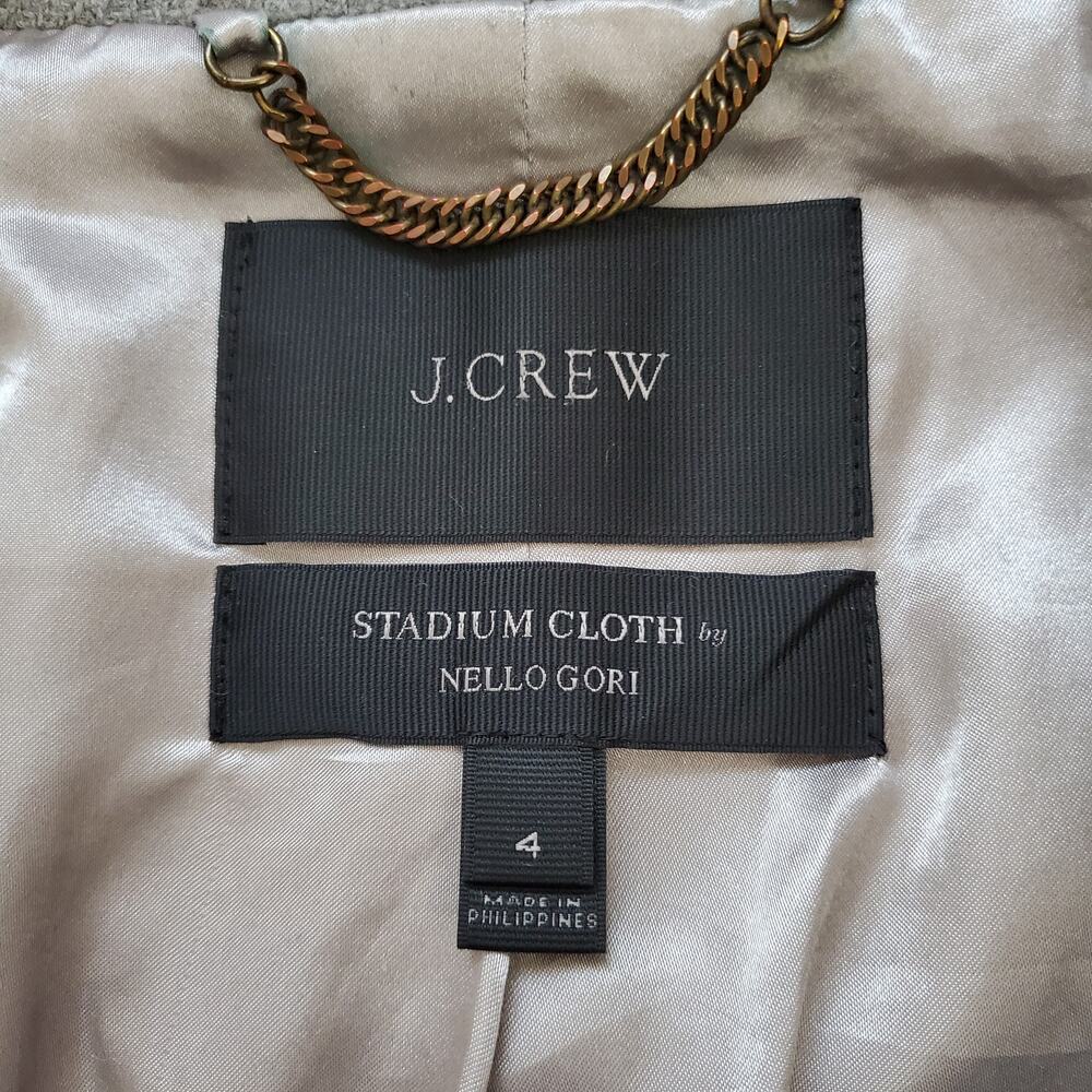 J Crew Stadium Cloth by Nello Gori Cocoon Coat Heather Dusk Gray B2770 Size 4 - Picture 6 of 9